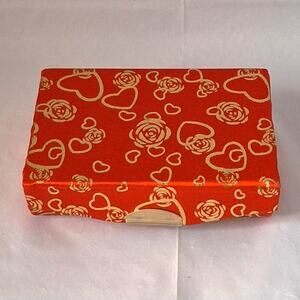 Lipstick Case with Mirror Heart/Floral Pattern